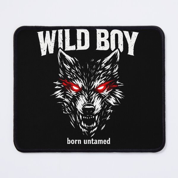 Item preview, Wild Boy Wolf Red Eyes – Untamed Streetwear Graphic designed and sold by ArcadiaSilence.