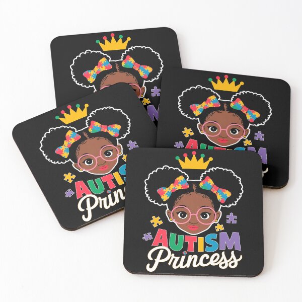 Item preview, Autism Princess – Black Girl with Crown & Puzzle Bow, Autism Awareness Gift designed and sold by TrendPrinter.