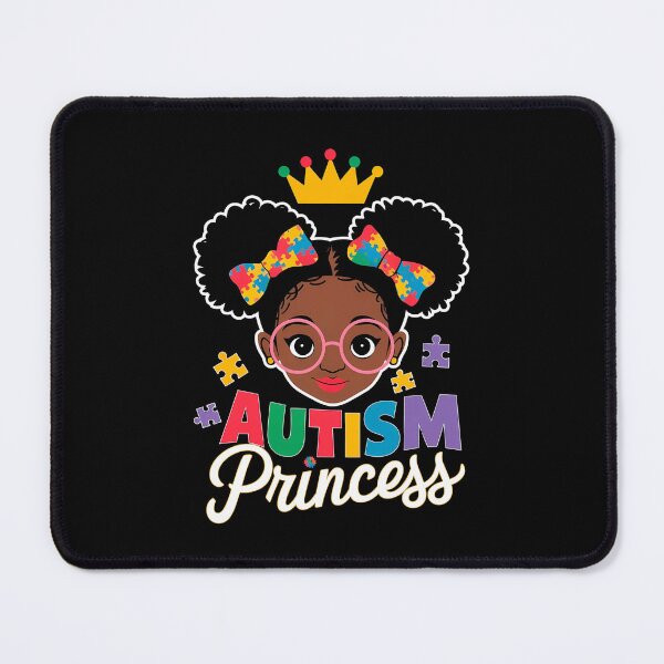 Item preview, Autism Princess – Black Girl with Crown & Puzzle Bow, Autism Awareness Gift designed and sold by TrendPrinter.