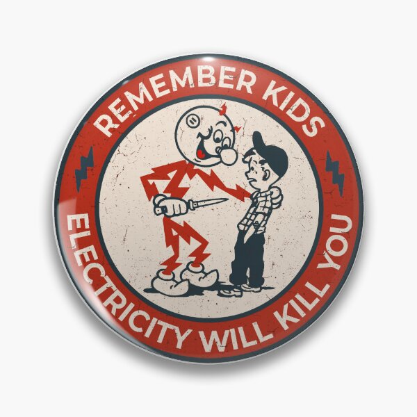 Item preview, Reddy Kilowatt sticker, vintage sparky, funny electrician, remember kids electricity will kill you, electric hazard warning, lineman hard hat  designed and sold by CharmedVille.
