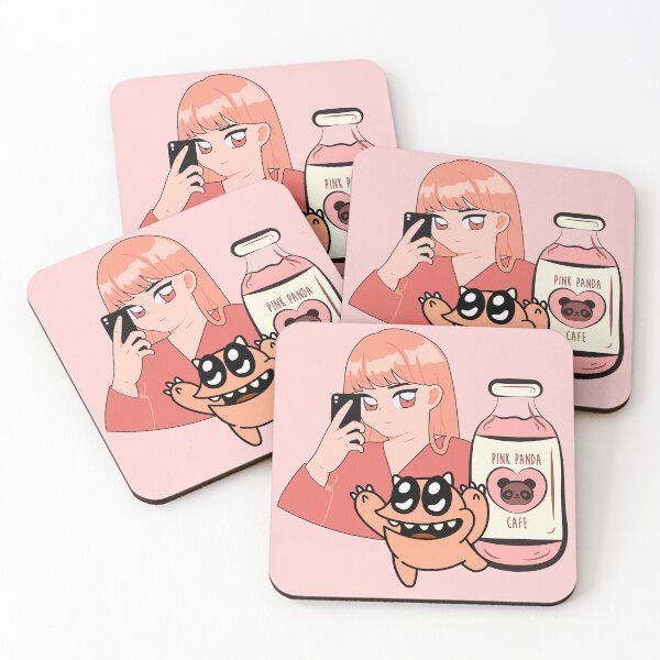 Artikelvorschau, Anime-Selfie & Erdbeermilch – Ästhetik des Pink Panda Cafés entworfen und verkauft von Kanniax.