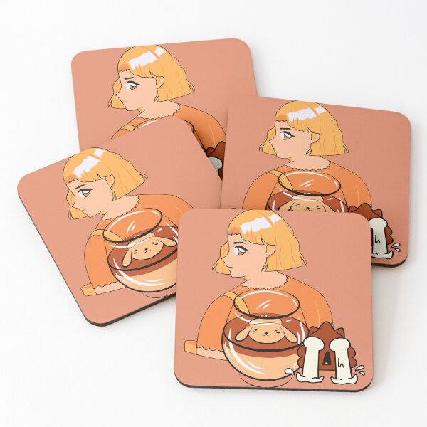 Item preview, Kawaii Dog Pudding – Aesthetic Orange Anime Dessert designed and sold by Kanniax.