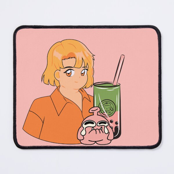 Item preview, Matcha Bubble Tea Time – Aesthetic Orange Anime Girl designed and sold by Kanniax.
