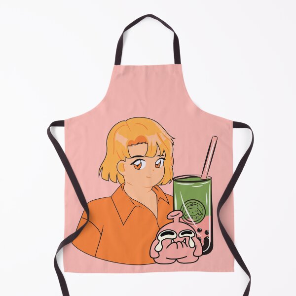 Item preview, Matcha Bubble Tea Time – Aesthetic Orange Anime Girl designed and sold by Kanniax.