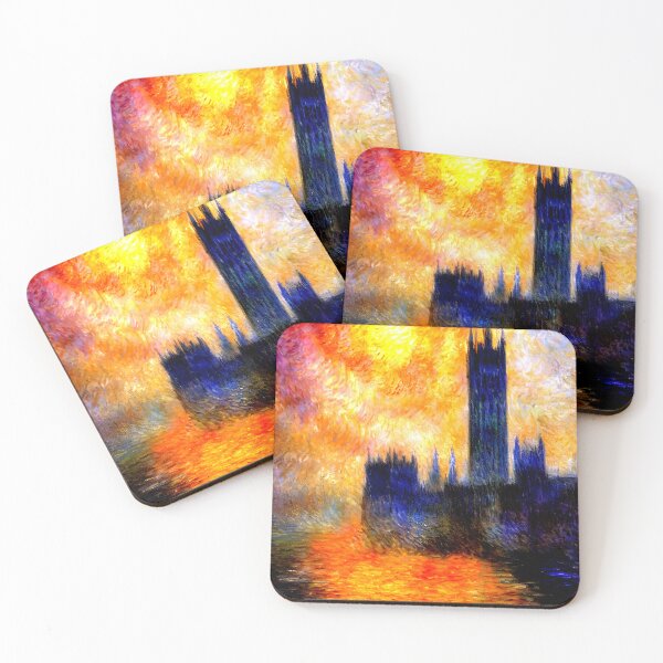 Item preview, Houses of Parliament Sun: Golden Light Breaking Through London Fog  designed and sold by artdesignsnow.