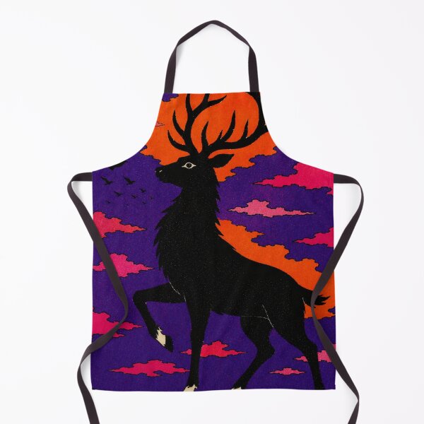 Artikelvorschau, Hirschaufgang in der Dämmerung – Hirschsilhouette im Sonnenuntergang als Wandbild, farbenfrohes Tierposter, moderner Leinwanddruck entworfen und verkauft von FantasyVillaArt.