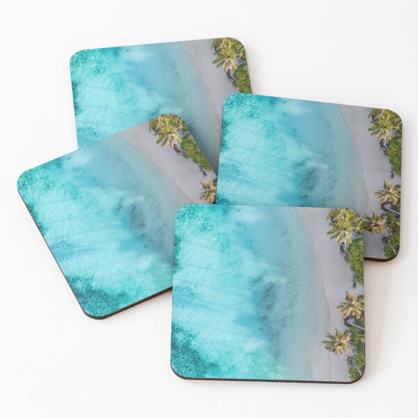 Item preview, Aerial Tropical Beach Turquoise Ocean Sand Texture Coastal Wall Art designed and sold by icemanphotos.