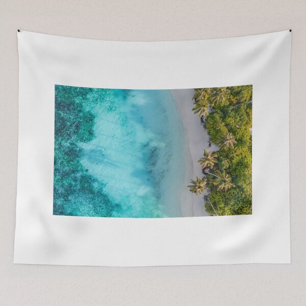 Item preview, Aerial Tropical Beach Turquoise Ocean Sand Texture Coastal Wall Art designed and sold by icemanphotos.