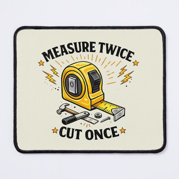 Item preview, Measure Twice Cut Once – Funny Builder Shirt, Carpenter & Handyman Tape Measure Design designed and sold by MarJul.