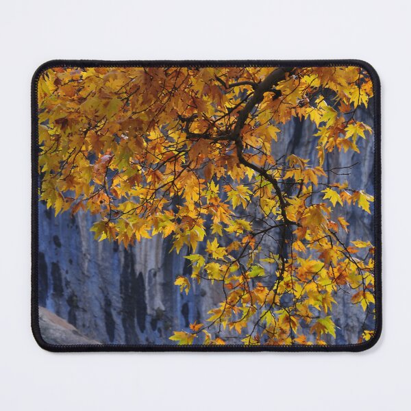 Item preview, Golden Autumn Leaves Over Rocky Cliff designed and sold by onubi.