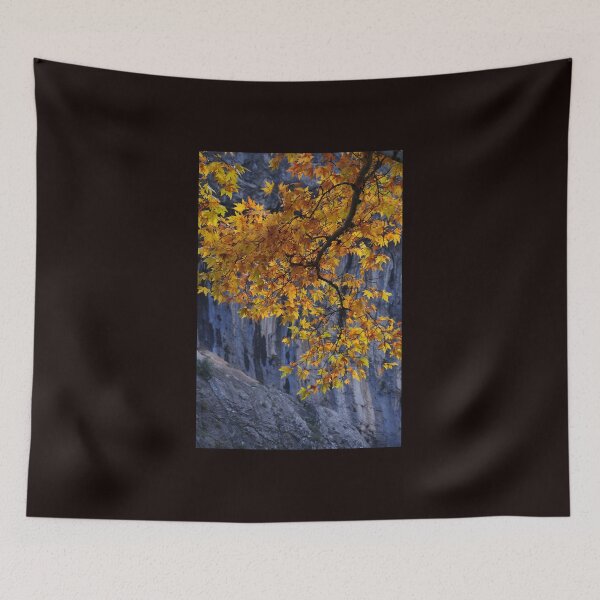 Item preview, Golden Autumn Leaves Over Rocky Cliff designed and sold by onubi.