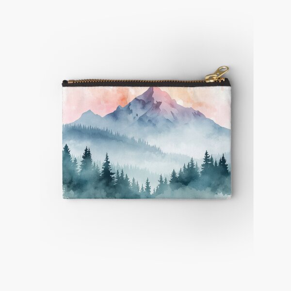 Item preview, Watercolor Mountain Landscape – Misty Forest Nature Scenic Art designed and sold by Kruti Collection.