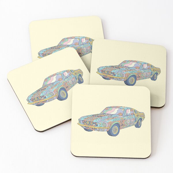 Item preview, Psychedelic 1960s Muscle Car Art - Retro Flower Power Mustang designed and sold by DeeLulu.