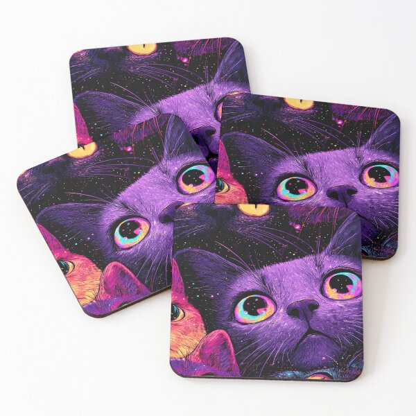 Item preview, Cosmic Cats Phone Case – Psychedelic Neon Galaxy Felines designed and sold by Dreamteeworks.