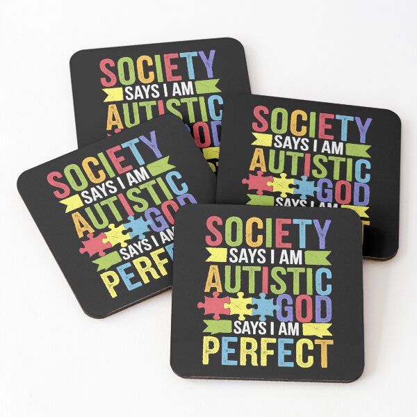 Aperçu de l'œuvre La société dit que je suis autiste Dieu dit que je suis parfait – Puzzle Heart de sensibilisation à l'autisme créée et vendue par TrendPrinter.