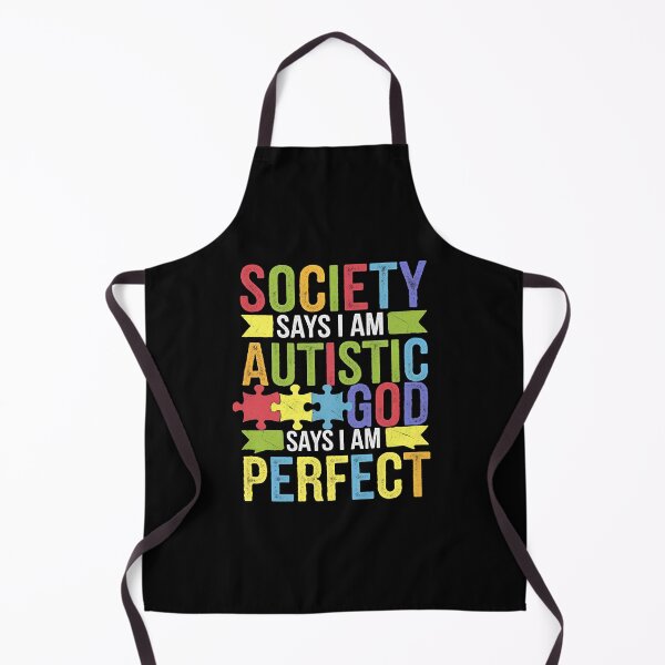 Aperçu de l'œuvre La société dit que je suis autiste Dieu dit que je suis parfait – Puzzle Heart de sensibilisation à l'autisme créée et vendue par TrendPrinter.