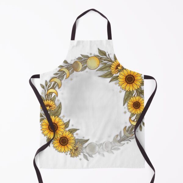 Artikelvorschau, Sonnenblumenkranz mit Mondphasen entworfen und verkauft von pumsquare.