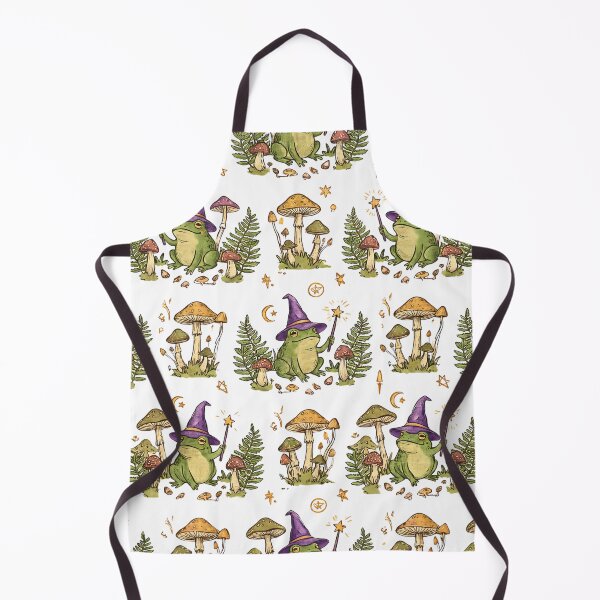Item preview, magical wizard frog cottagecore pattern designed and sold by ArtivioShop.
