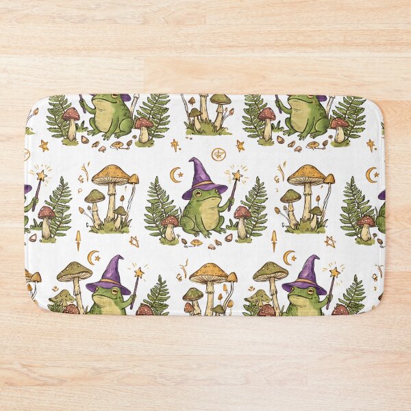 Item preview, magical wizard frog cottagecore pattern designed and sold by ArtivioShop.