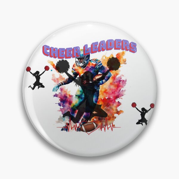 Item preview, Colorful American Football Player With Cheer Leaders Text, Watercolor Splash and Heartbeat Graphic designed and sold by FireOrchid.