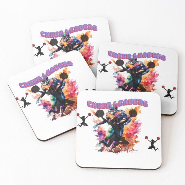 Item preview, Colorful American Football Player With Cheer Leaders Text, Watercolor Splash and Heartbeat Graphic designed and sold by FireOrchid.