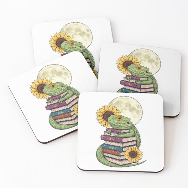 Item preview, Bookish Beardie Sunflower Stack designed and sold by pumsquare.