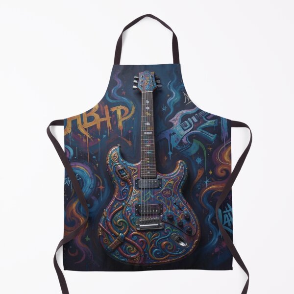 Item preview, Textured Electric Guitar – vibrant rock art inspired by the style of Marian Voicu designed and sold by FotoworldEdel.