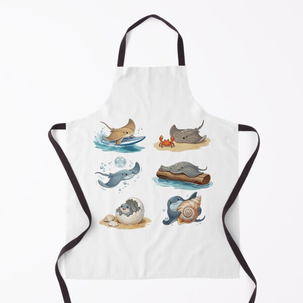 Item preview, Cute Sea Animals Stingray Snail Cartoon Marine Art designed and sold by JessArty ⭐⭐⭐⭐⭐.