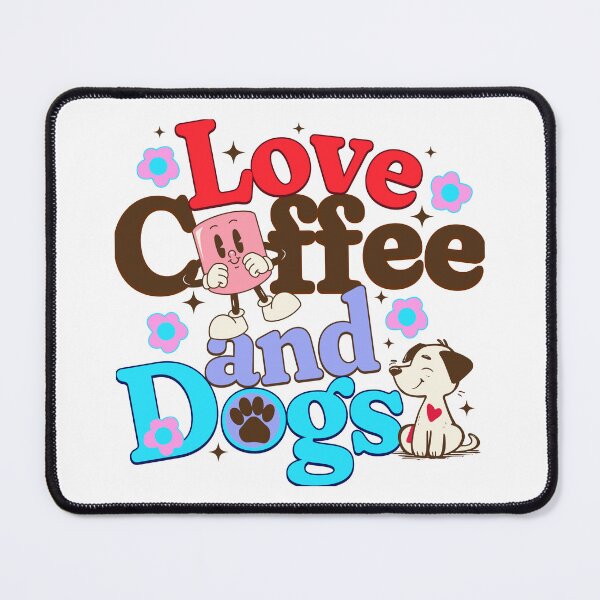 Item preview, Love Coffee and dogs cute design - bright edition designed and sold by Teacuppupdesign.