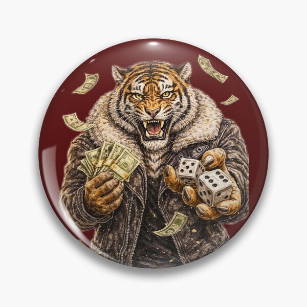 Item preview, Tiger High Stakes Sticker – Gambling Money Street Animal Art designed and sold by Felixuss.