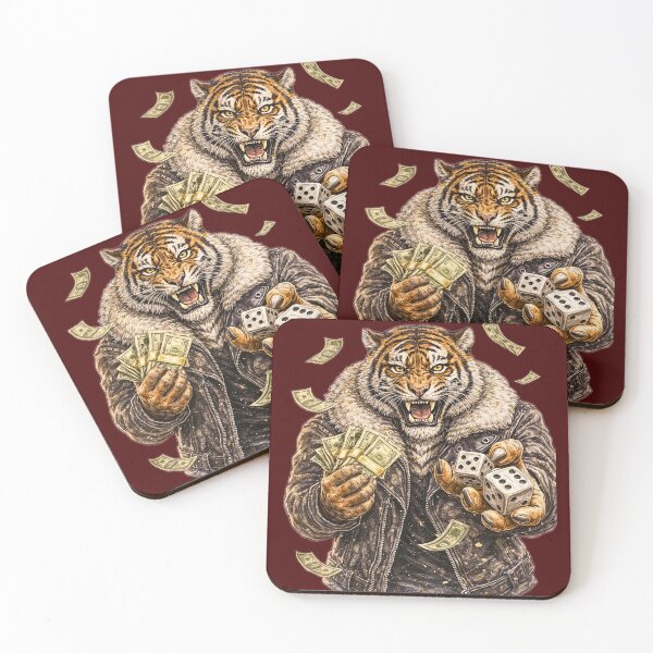 Item preview, Tiger High Stakes Sticker – Gambling Money Street Animal Art designed and sold by Felixuss.