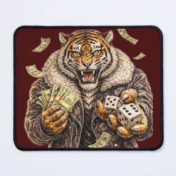 Item preview, Tiger High Stakes Sticker – Gambling Money Street Animal Art designed and sold by Felixuss.