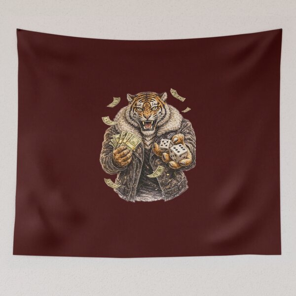 Item preview, Tiger High Stakes Sticker – Gambling Money Street Animal Art designed and sold by Felixuss.