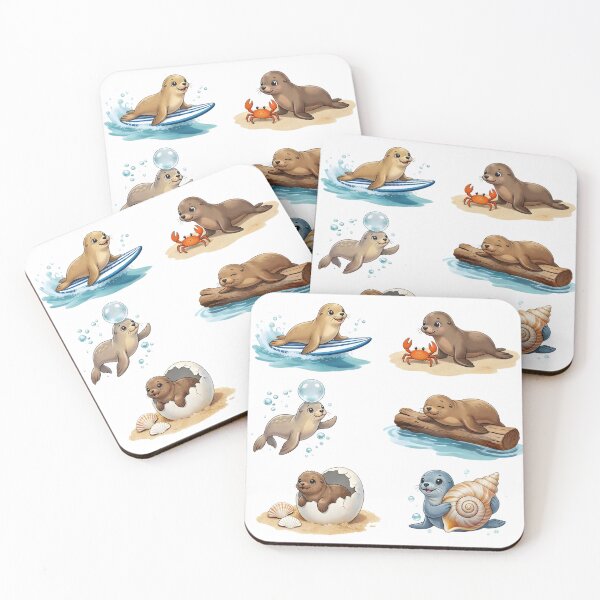 Item preview, Cute Seal Ocean Animals Cartoon Kawaii Marine Life designed and sold by JessArty ⭐⭐⭐⭐⭐.