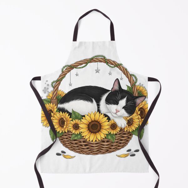 Item preview, Sleepy Cat Sunflower Basket designed and sold by pumsquare.