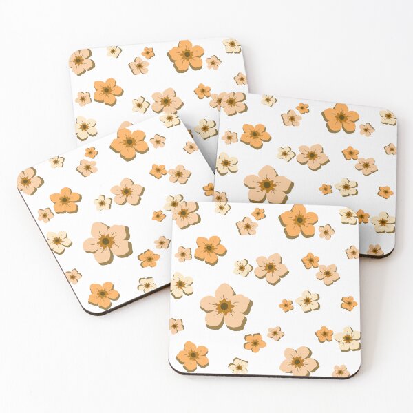 Item preview, Retro Floral Repeat Pattern with Beige Flowers on Transparent Background designed and sold by Aidile.