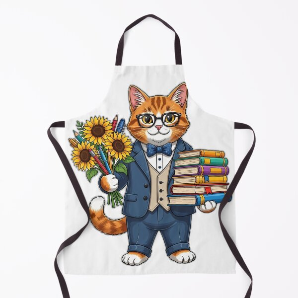 Item preview, Librarian Cat Sunflower Bouquet designed and sold by pumsquare.