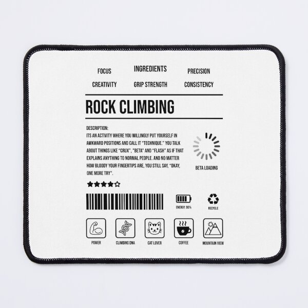 Item preview, Rock climbing: a funny description with hobby and energy indicator designed and sold by Bouldershop.