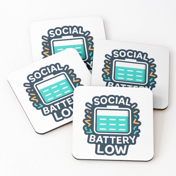 Item preview, Social Battery Low Funny Introvert T-Shirt designed and sold by echoink-studio.
