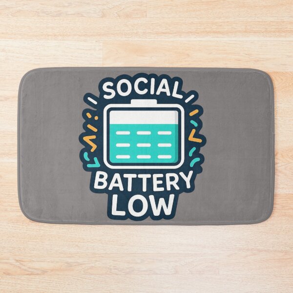 Item preview, Social Battery Low Funny Introvert T-Shirt designed and sold by echoink-studio.