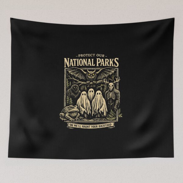 Item preview, Protect Our National Parks Or We'll Haunt Your Backyard Folk Horror Shirt  Main Tag designed and sold by LunaMagicStudio.