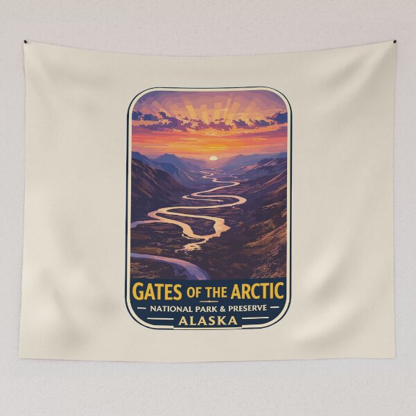 Item preview, Gates of the Arctic National Park Retro Wilderness designed and sold by Gideon Emmerich.