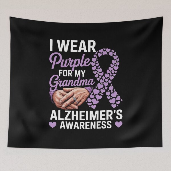 Item preview, I Wear Purple for My Grandma – Alzheimer's Awareness | Purple Ribbon Support Gift designed and sold by TrendPrinter.