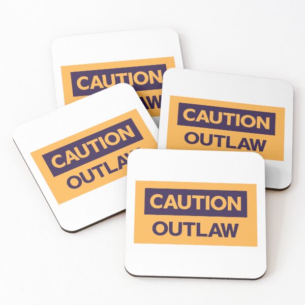 Item preview, Caution: Outlaw | Funny Typography Design, Sarcastic Humor Graphic designed and sold by Guided by Voices.