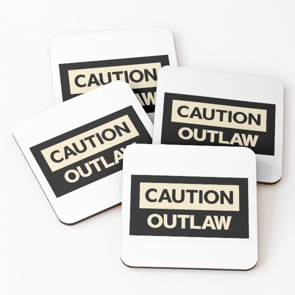 Item preview, Caution: Outlaw | Funny Typography Design, Sarcastic Humor Graphic designed and sold by Guided by Voices.