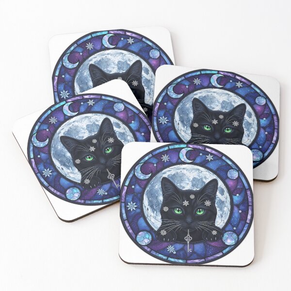Item preview, Black Cat Lunar Window Key designed and sold by IllumeInk.
