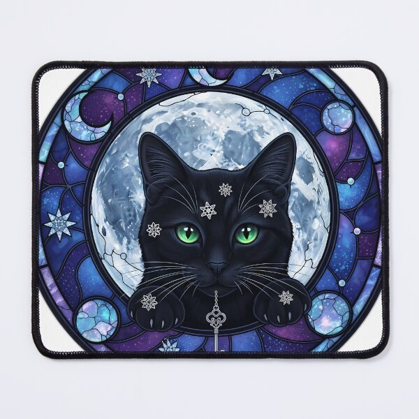 Item preview, Black Cat Lunar Window Key designed and sold by IllumeInk.