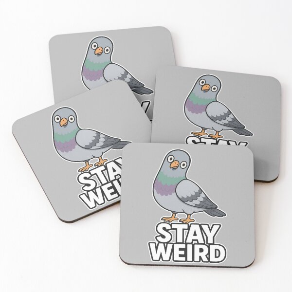 Item preview, Stay Weird Pigeon Sticker Cute Cartoon Bird Design designed and sold by ChirpInc.