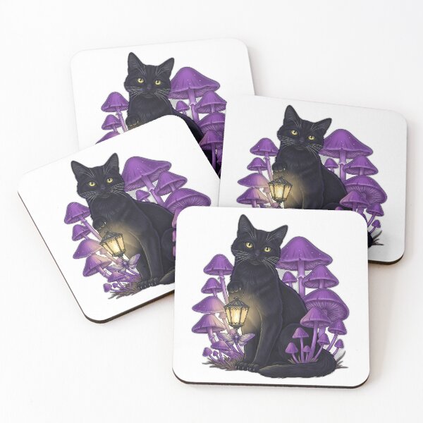 Item preview, Black Cat Mushroom Lantern designed and sold by IllumeInk.