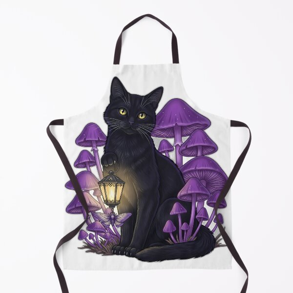 Item preview, Black Cat Mushroom Lantern designed and sold by IllumeInk.